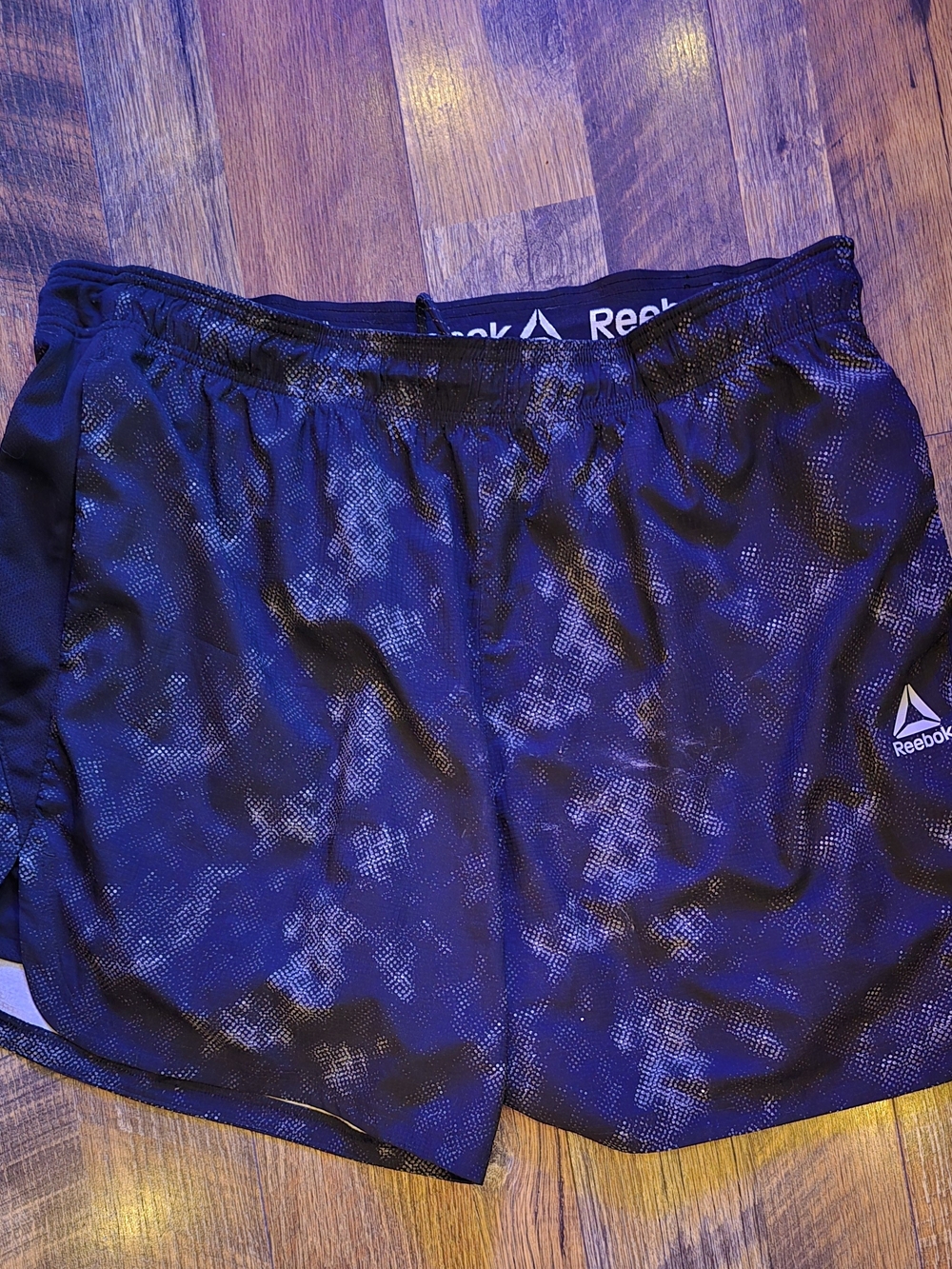 Reebok Men’s Black and Blue Athletic Training Shorts